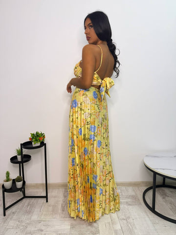 Rochie plisata Sunlit Garden